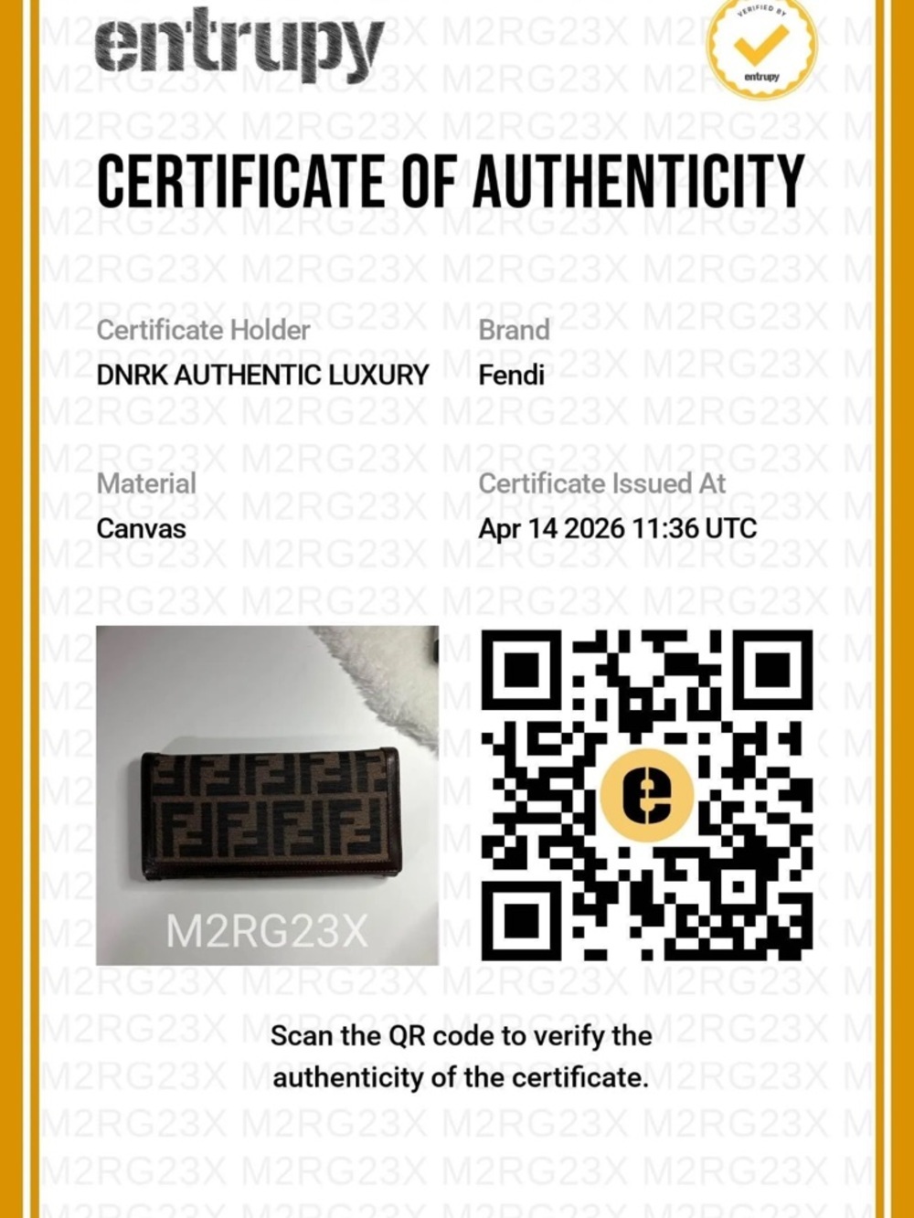 Vintage Fendi Brown Zucca Continental Canvas Long Bifold Wallet W/Entrupy COA - Picture 16 of 16